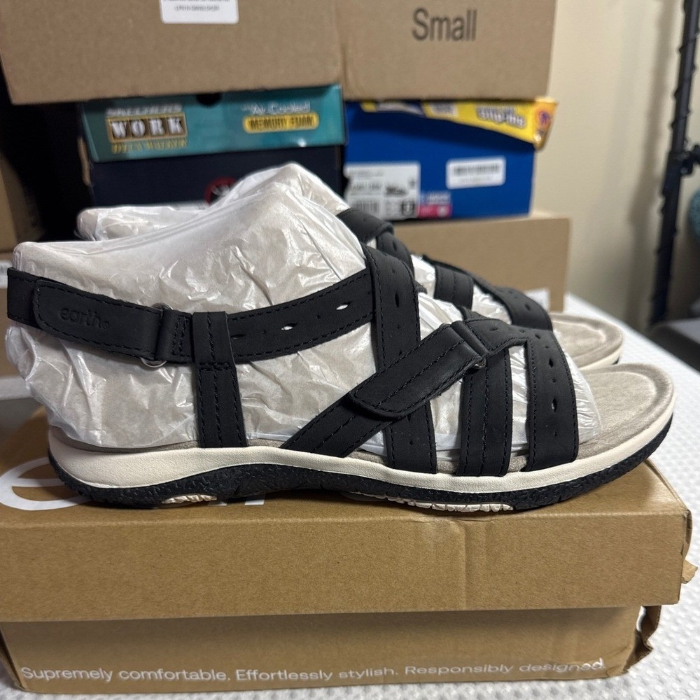 Earth Sandals Women 11 M Samsin Black Casual ETSAMSIN3 NIB